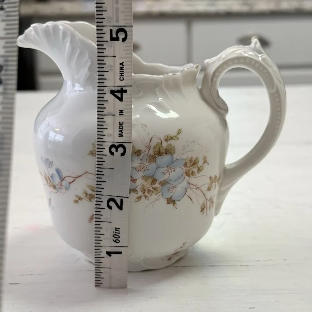 Antique Bohemia Carlsbad China Bawo & Dotter Porcelain Creamer Floral Gold Trim